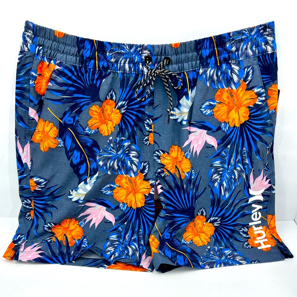 HURLEY XL HIBISCUS VOLLEY SWIM SHORTS,4 WAY STRETCH, WATER REPELLENT, WITH LINER - Picture 6 of 14